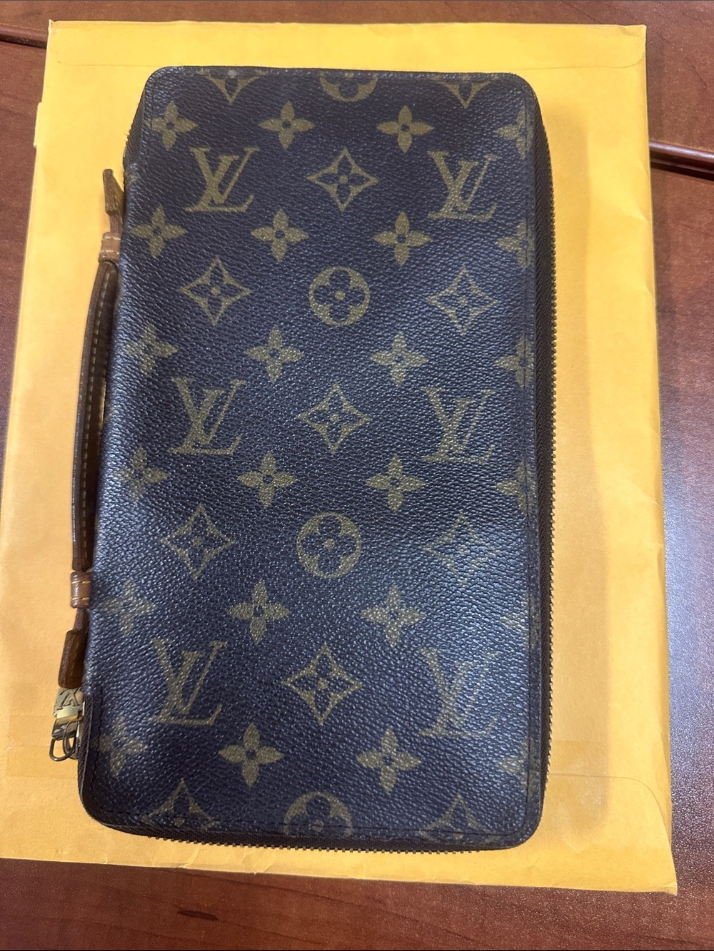 Louis Vuitton Brown Monogram Canvas Zip-Around Wallet with Handle